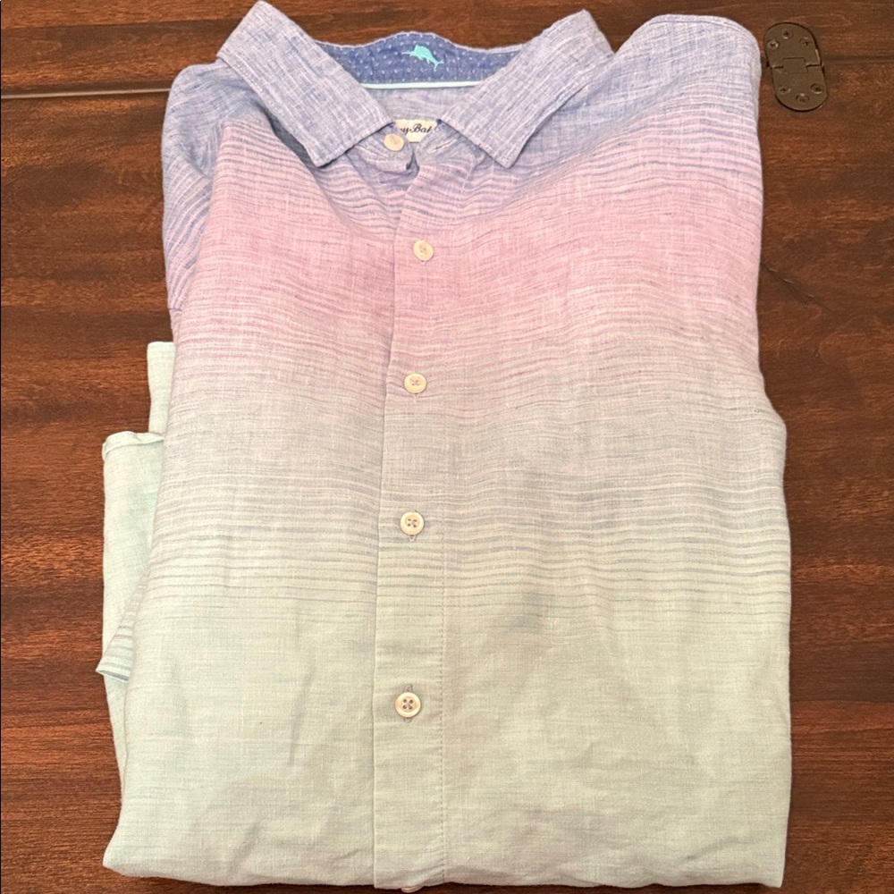 Tommy Bahama Men's Casual Shirt - Pink and Blue Gradient